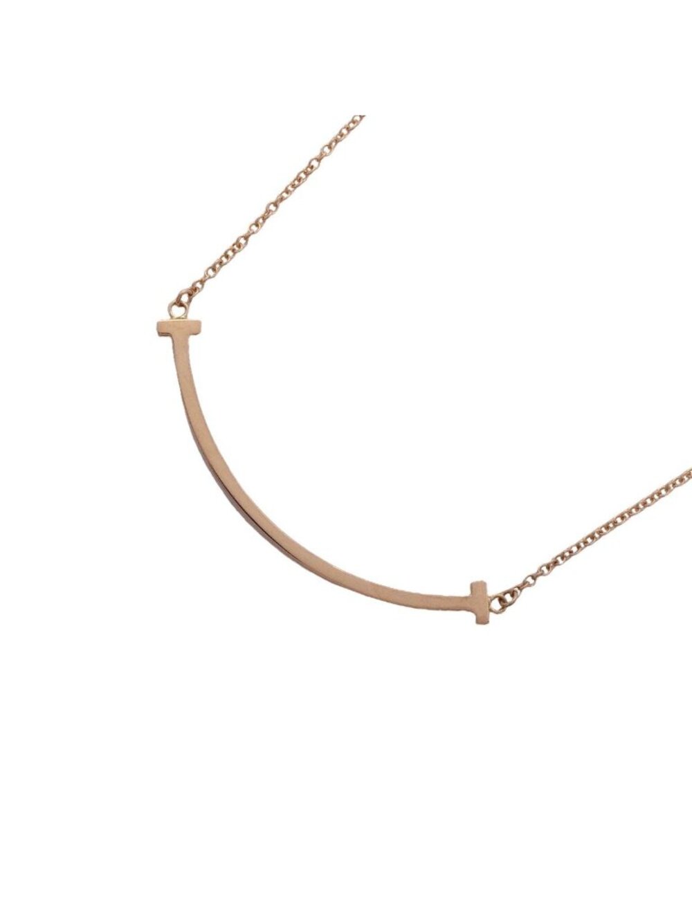 Tiffany & Co Necklace T Smile Small 18K Pink Gold